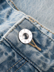 Men's Cotton Washed Straight-Leg Jeans