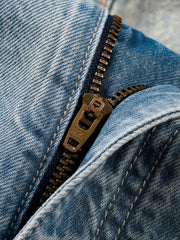 Men's Cotton Washed Straight-Leg Jeans