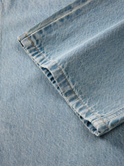 Men's Cotton Washed Straight-Leg Jeans