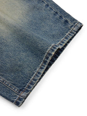 Men's casual wide-leg denim mid-length pants