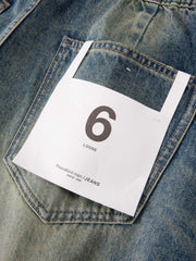 Men's casual wide-leg denim mid-length pants