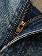 Men's casual wide-leg denim mid-length pants