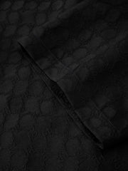 Men's Black Tonal Jacquard Short-Sleeve Shirt