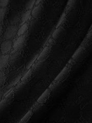 Men's Black Tonal Jacquard Short-Sleeve Shirt