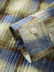 Men's Casual Contrast Plaid Shirt