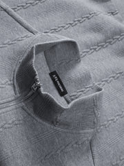 Men's Cable-Textured Half-Zip Sweatshirt