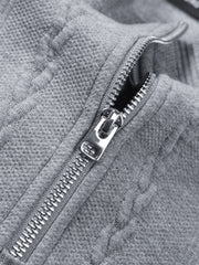 Men's Cable-Textured Half-Zip Sweatshirt