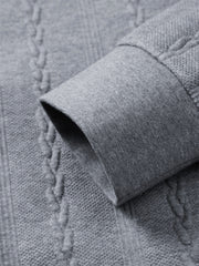 Men's Cable-Textured Half-Zip Sweatshirt