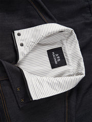 Men's Utility Stand-Collar Denim-Look Jacket