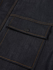 Men's Utility Stand-Collar Denim-Look Jacket