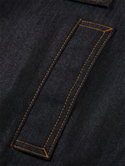 Men's Utility Stand-Collar Denim-Look Jacket