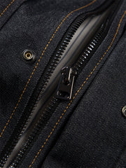 Men's Utility Stand-Collar Denim-Look Jacket