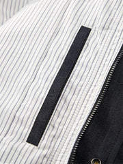 Men's Utility Stand-Collar Denim-Look Jacket