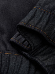 Men's Utility Stand-Collar Denim-Look Jacket