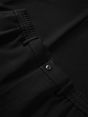 Men's Elastic-Waist Straight-Leg Dress Trousers