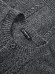 Men's Loose-Fit Cable-Knit Cardigan