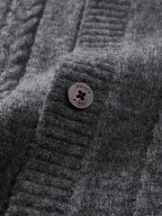 Men's Loose-Fit Cable-Knit Cardigan