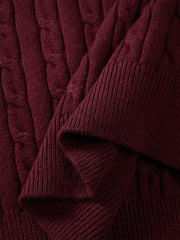 Men's Half-Zip Cable-Knit Sweater