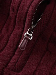 Men's Half-Zip Cable-Knit Sweater