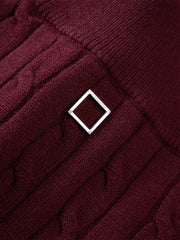 Men's Half-Zip Cable-Knit Sweater