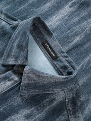 Men's Irregular Gradient-Print Denim Shirt