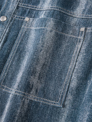 Men's Irregular Gradient-Print Denim Shirt