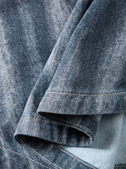 Men's Irregular Gradient-Print Denim Shirt