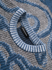 Men's Vintage Contrast-Pattern Pullover