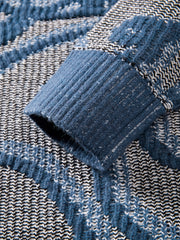 Men's Vintage Contrast-Pattern Pullover