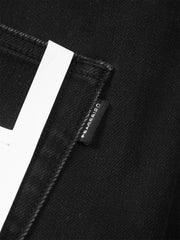 Men's Washed Distressed Tapered Jeans