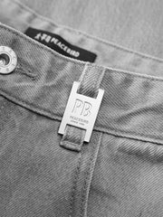 Men's Distressed Jeans with Leather Patch