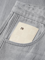 Men's Distressed Jeans with Leather Patch