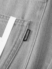 Men's Distressed Jeans with Leather Patch