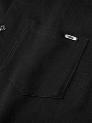 Men's Mercerized Denim Shirt with Back Embroidery