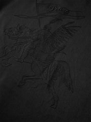 Men's Mercerized Denim Shirt with Back Embroidery