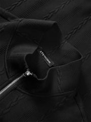 Men's Cable-Textured Half-Zip Sweatshirt