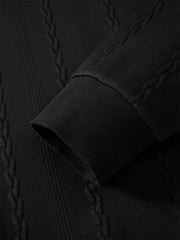 Men's Cable-Textured Half-Zip Sweatshirt