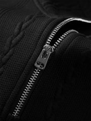 Men's Cable-Textured Half-Zip Sweatshirt