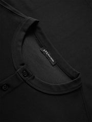 Men's Solid Henley Long-Sleeve T-Shirt