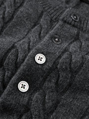 Men's Cable-Knit Henley Sweater