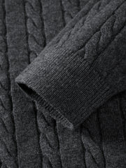 Men's Cable-Knit Henley Sweater
