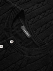 Men's Cable-Knit Henley Sweater