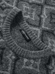 Men's Allover Monogram Jacquard Sweater