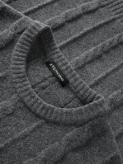Men's Relaxed Solid Cable-Knit Pullover