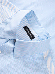 Men's Striped Shirt with Pocket Embroidery