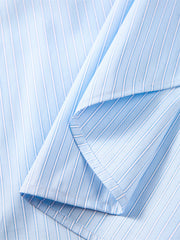 Men's Striped Shirt with Pocket Embroidery