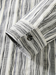 Men's Loose-Fit Textured Stripe Jacquard Shirt