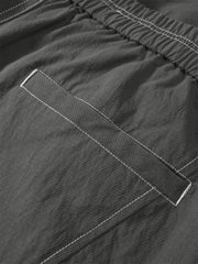 Men's Brown Utility Cargo Shorts with 3D Pockets