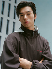 Men's Hooded Jacket with Contrast Lining