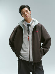 Men's Hooded Jacket with Contrast Lining